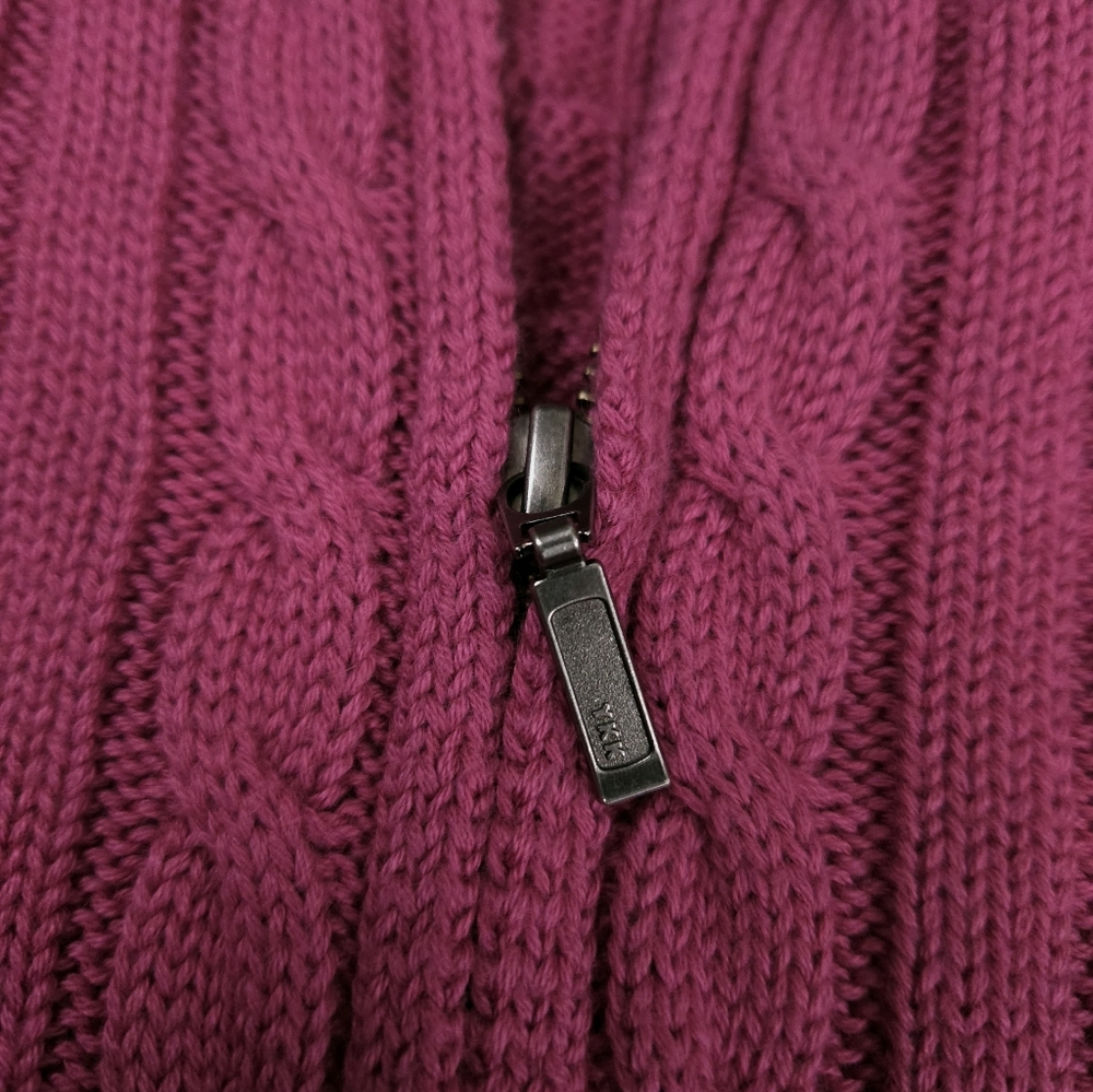 L.L. Bean Raspberry Cable Knit Cardigan - Picture 13 of 15